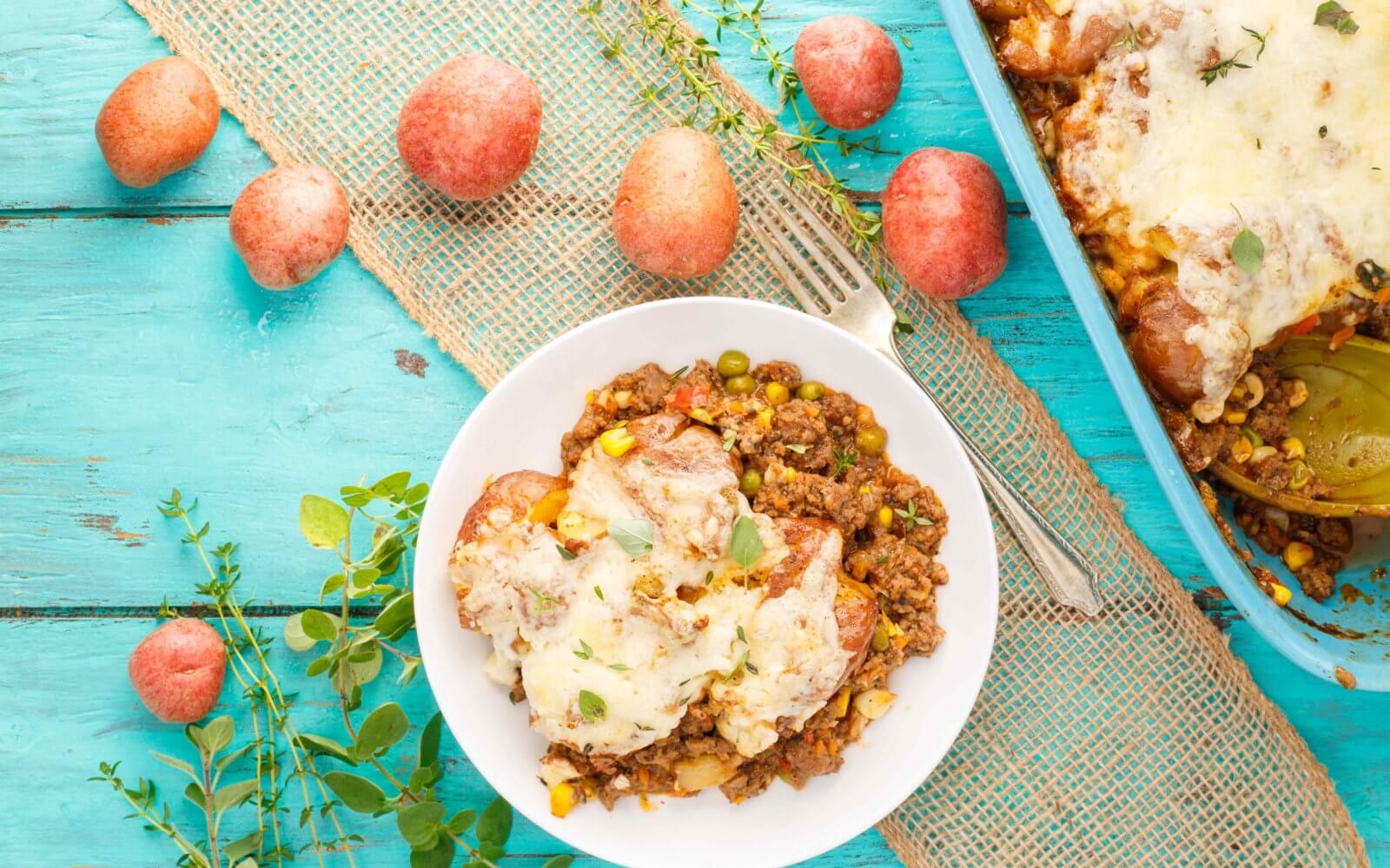 Smashed Potato Shepherd’s Pie (Cottage Pie)