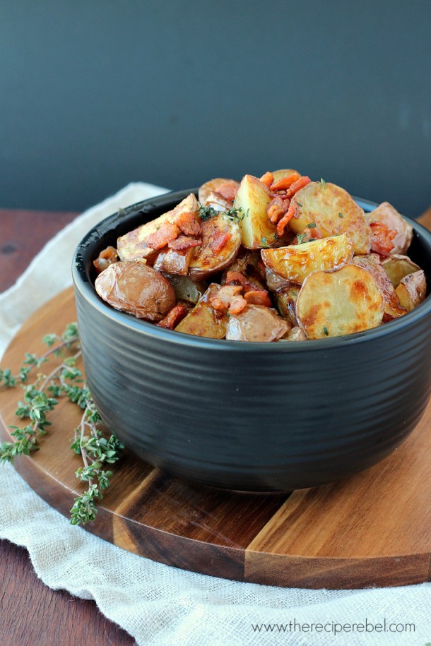 Warm Maple Bacon Creamer Potato Salad