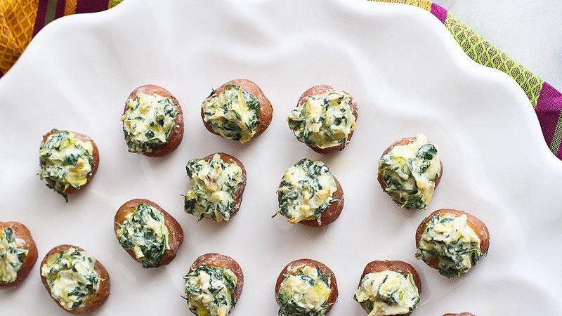 Mini Spinach and Artichoke Stuffed Potatoes