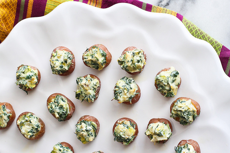 Mini Spinach and Artichoke Stuffed Potatoes