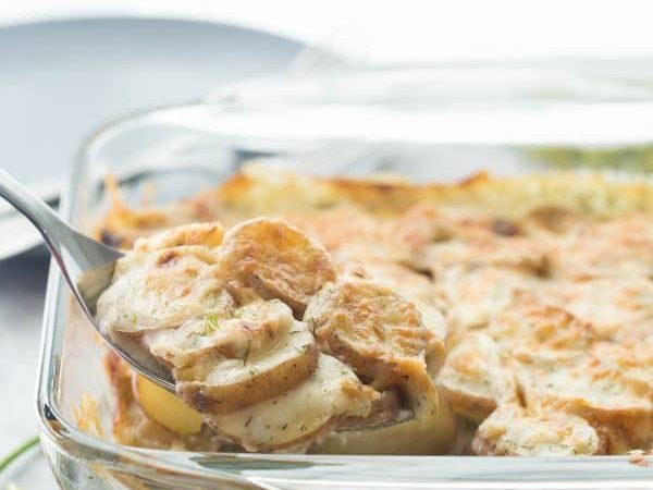 Light Creamy Dill Scalloped Potatoes