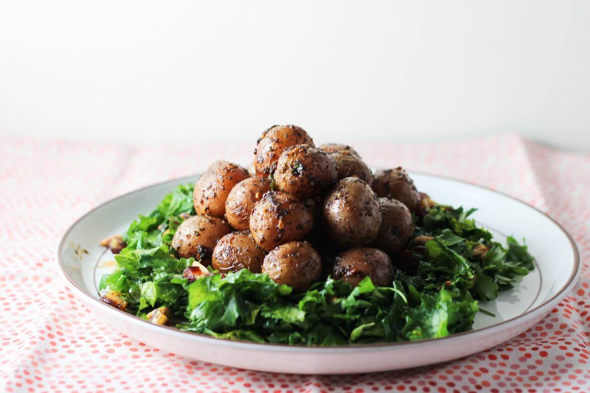 Salade de pommes de terre sucrée-salée