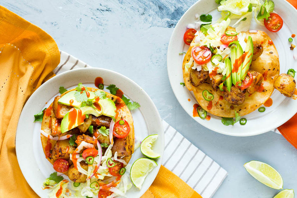 Easy Vegan Potato Tostadas