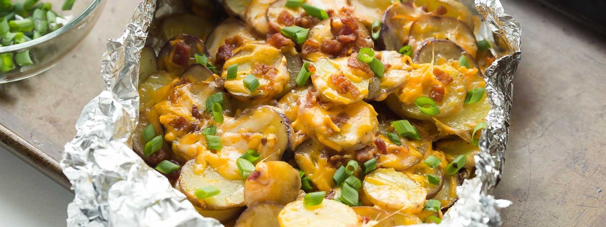 Cheesy Grilled Potatoes with Bacon