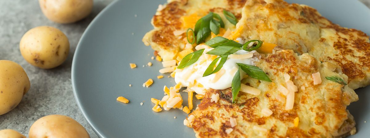 Cheesy Mashed Potato Pancakes