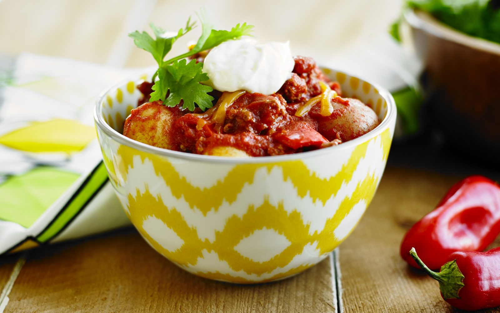 Macho Sombrero Chili Con Carne with Potatoes