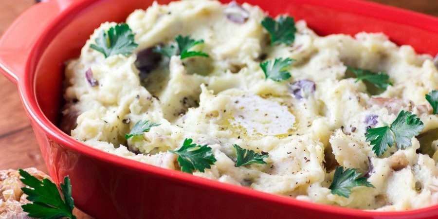 Country Style Smashed Garlic Potatoes