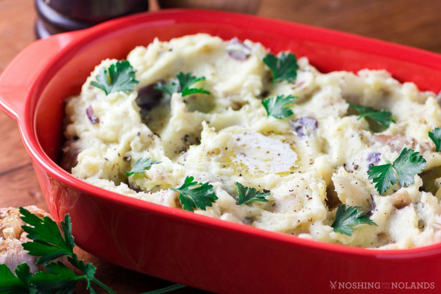 Country Style Smashed Garlic Potatoes