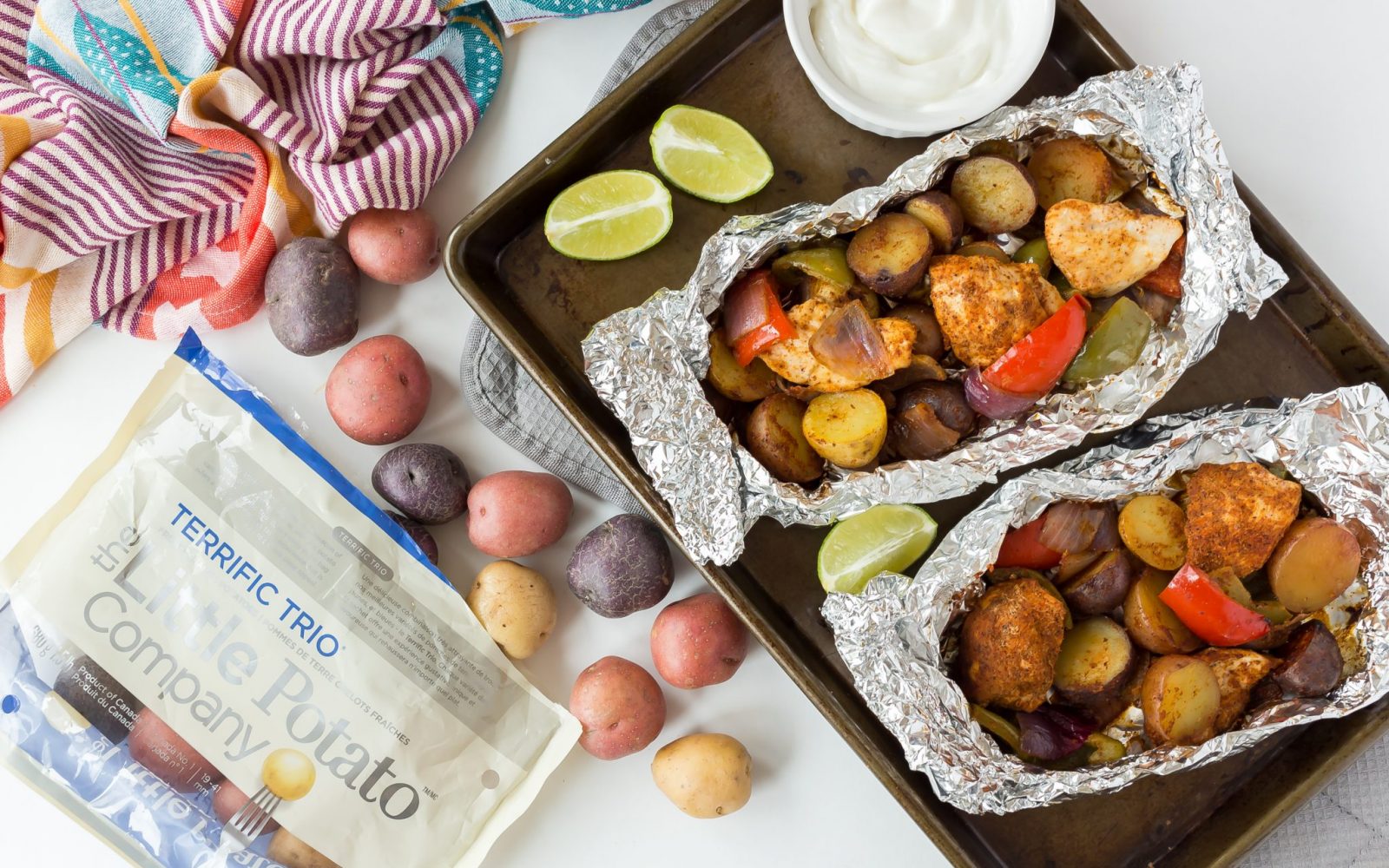 Fajitas au poulet en papillote d’aluminium