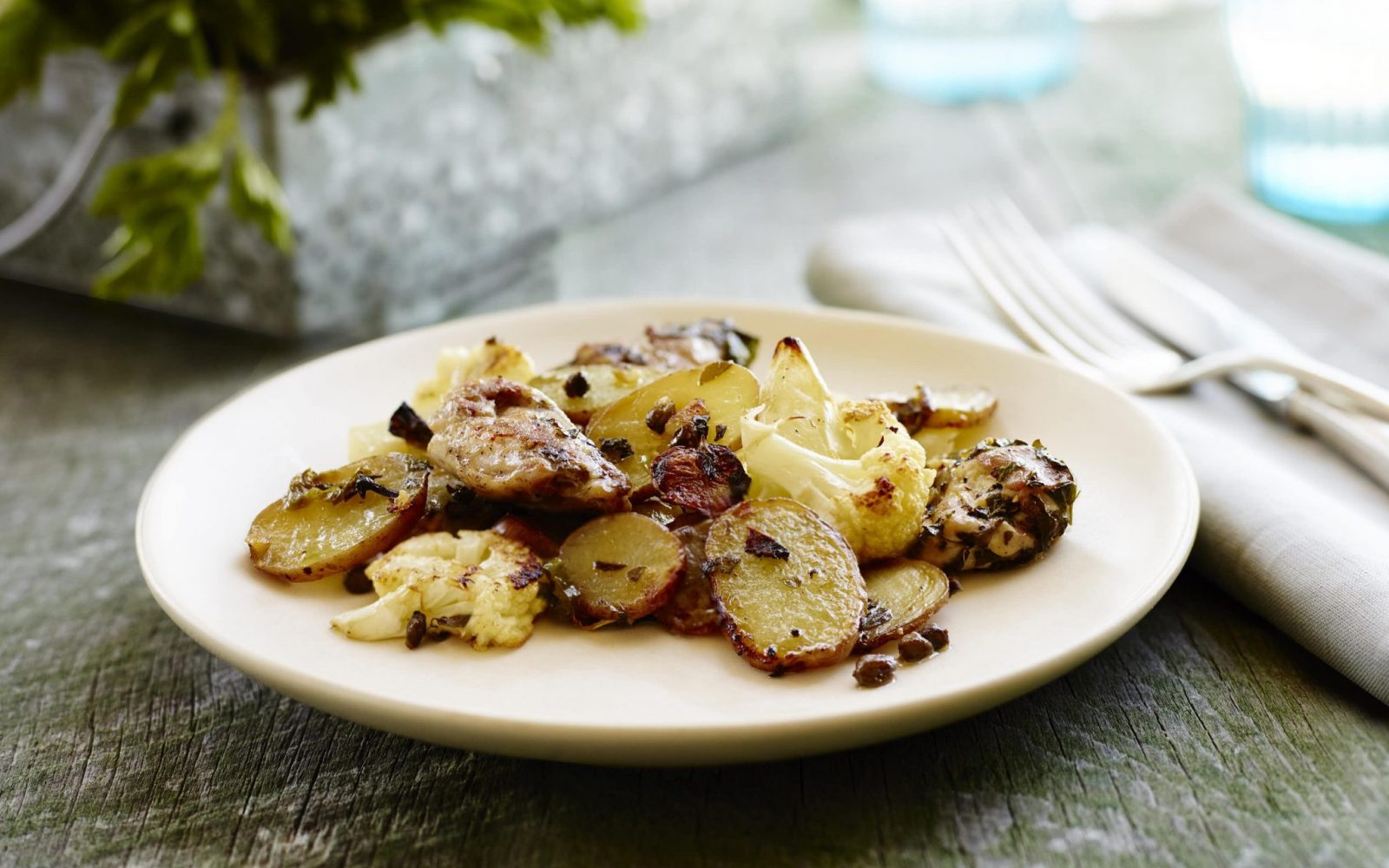 Weeknight One-Tray Roasted Herb Potatoes