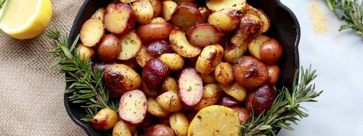 Greek(ish) Lemony Herbed Potatoes