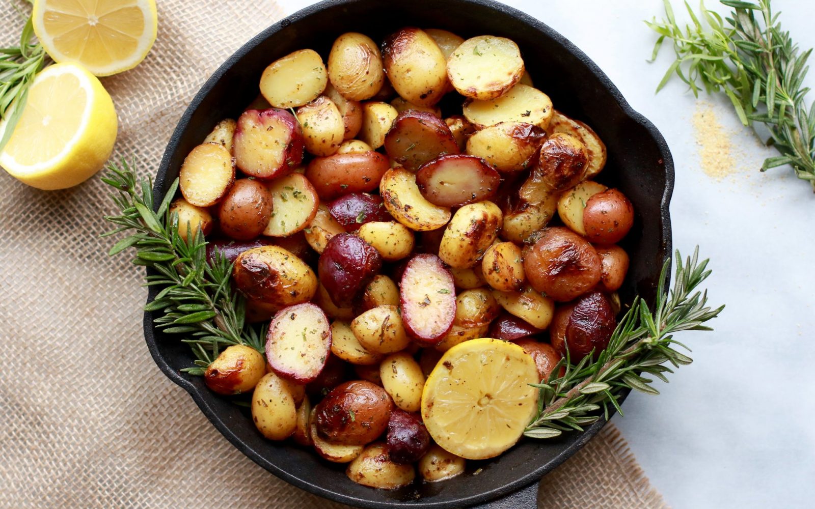 Greek(ish) Lemony Herbed Potatoes