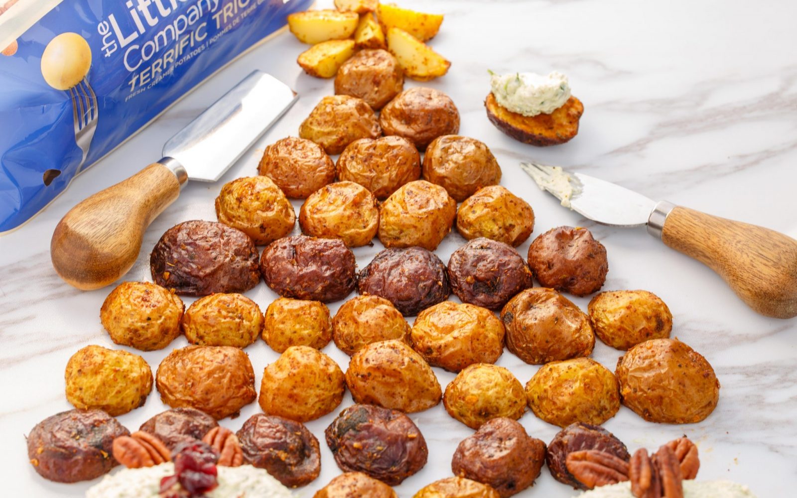 Holiday Cheese Ball with Roasted Potatoes