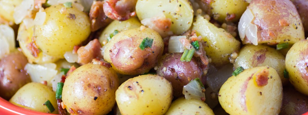 Hot German Potato Salad with Bacon and Green Onion