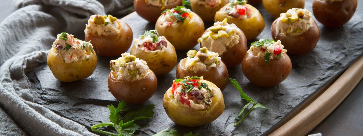 Mini Goat Cheese Stuffed Potatoes