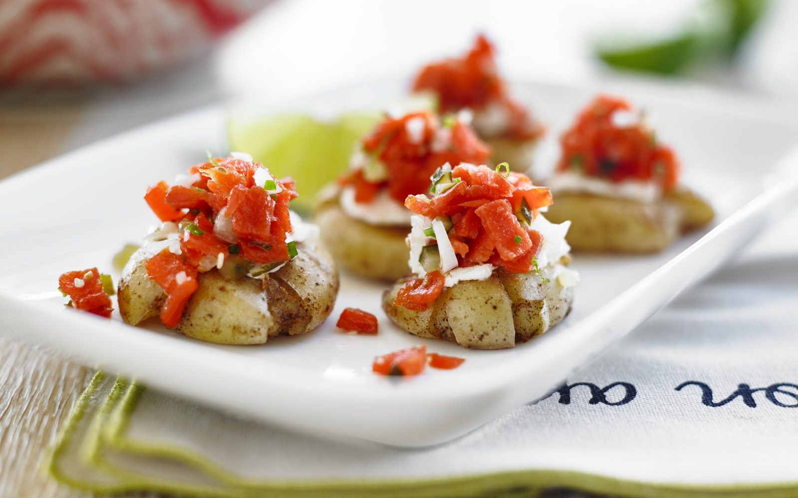 Montreal-Style Salmon Tartare Smashed Little Potatoes