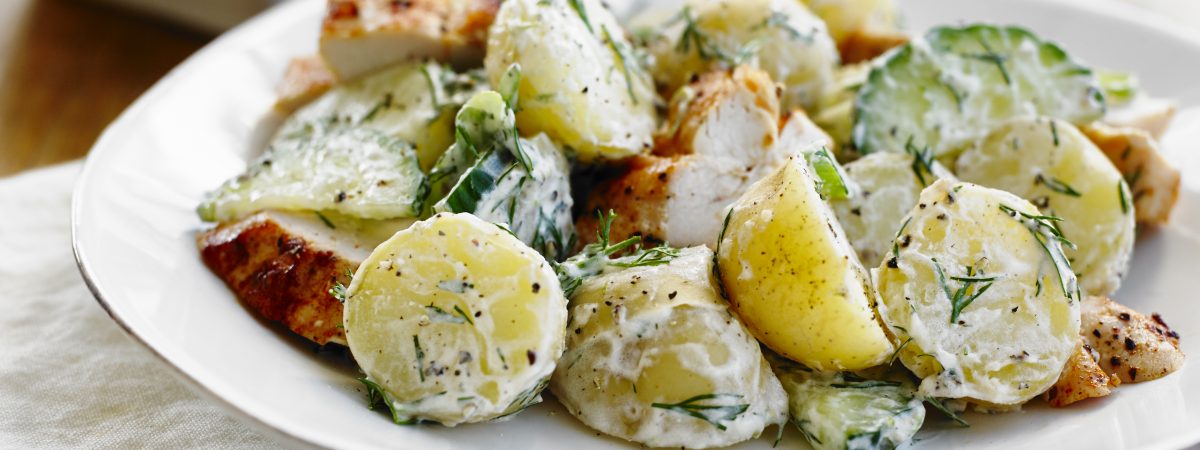 Mount Athos Chicken Breasts with Creamy Potato Salad