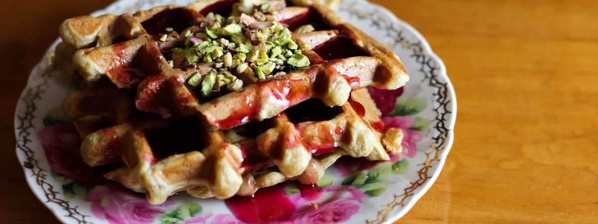 Potato Waffles and Pomegranate Molasses