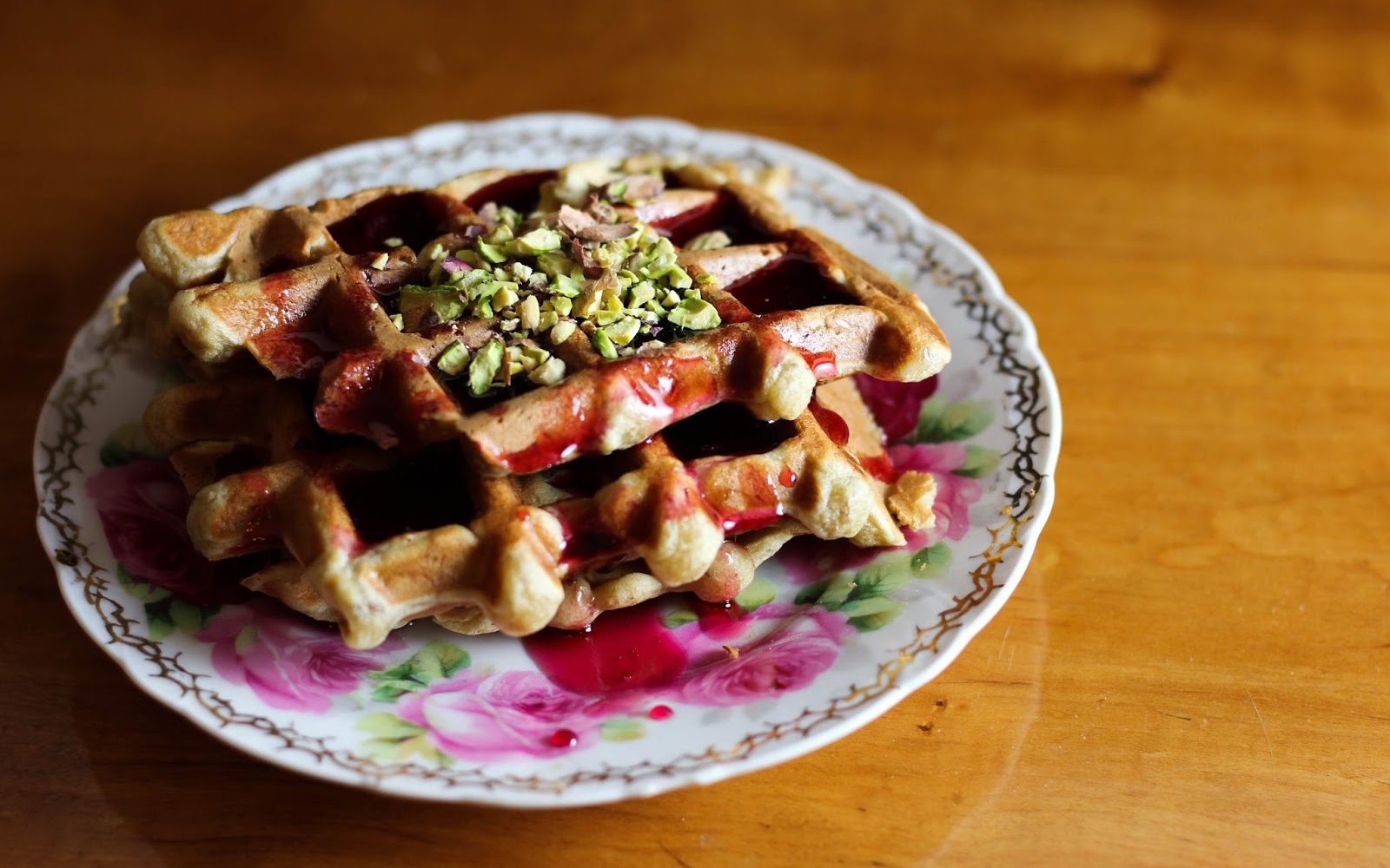 Potato Waffles and Pomegranate Molasses