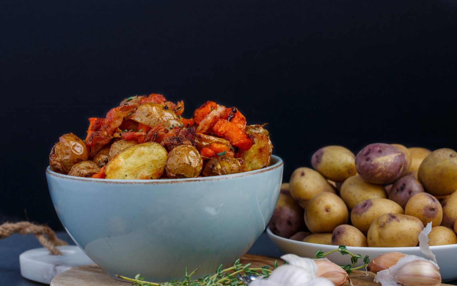 Roasted Thyme Little Potatoes with Bacon