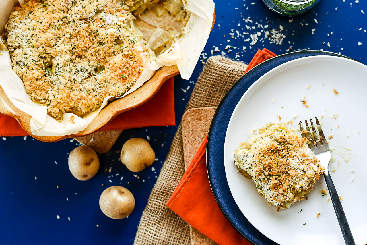 Scalloped Vegan Potatoes au Gratin