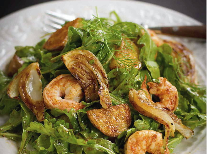 Roasted Potato Salad with Shrimp and Fennel