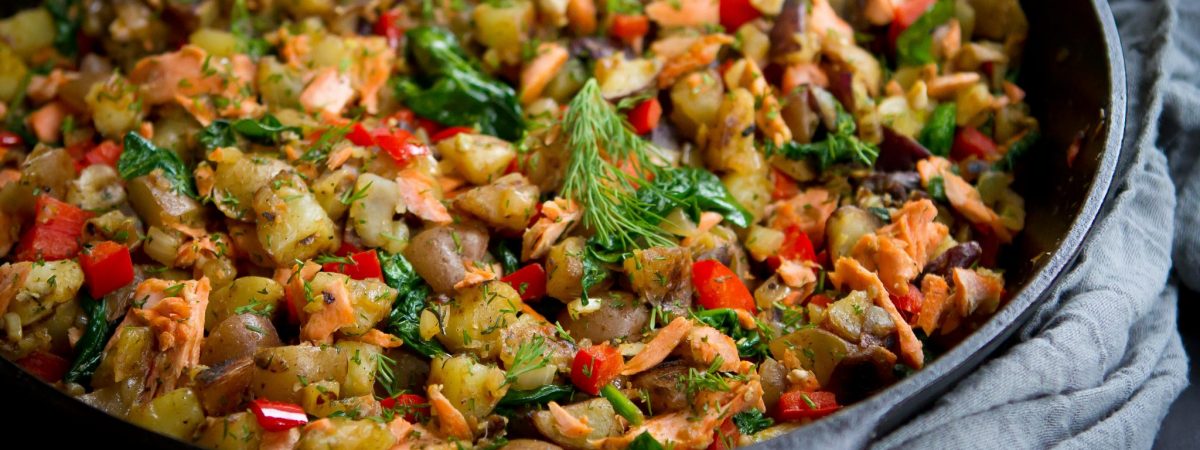 Skillet Salmon Potato Hash