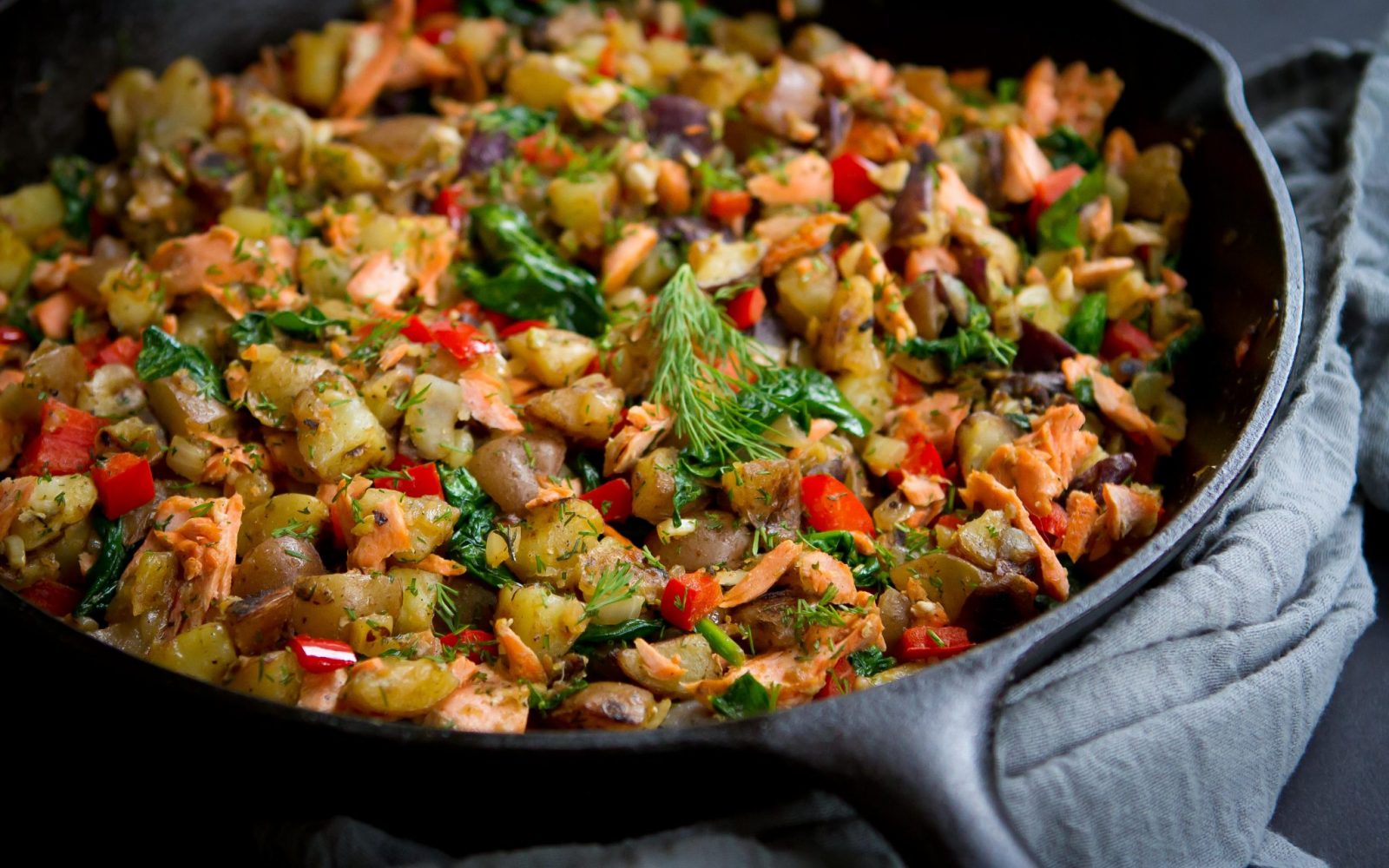 Skillet Salmon Potato Hash