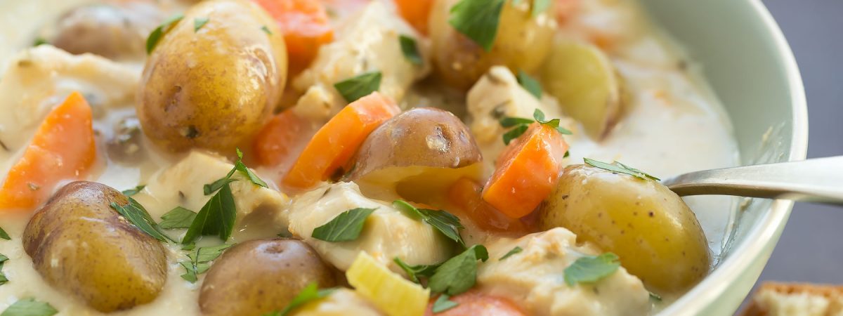 Slow Cooker Garlic Parmesan Chicken Stew