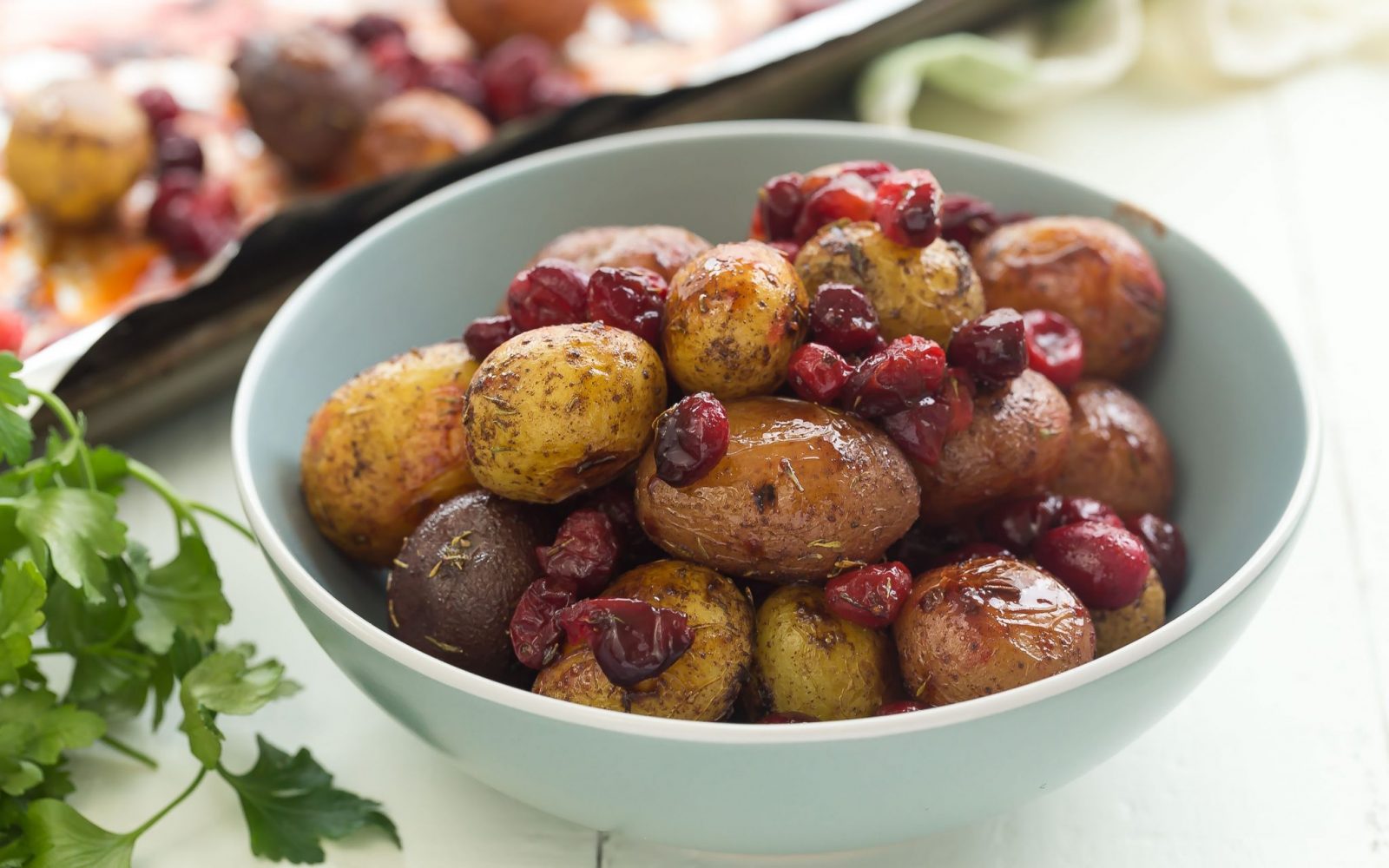 Spiced Roasted Potatoes and Cranberries