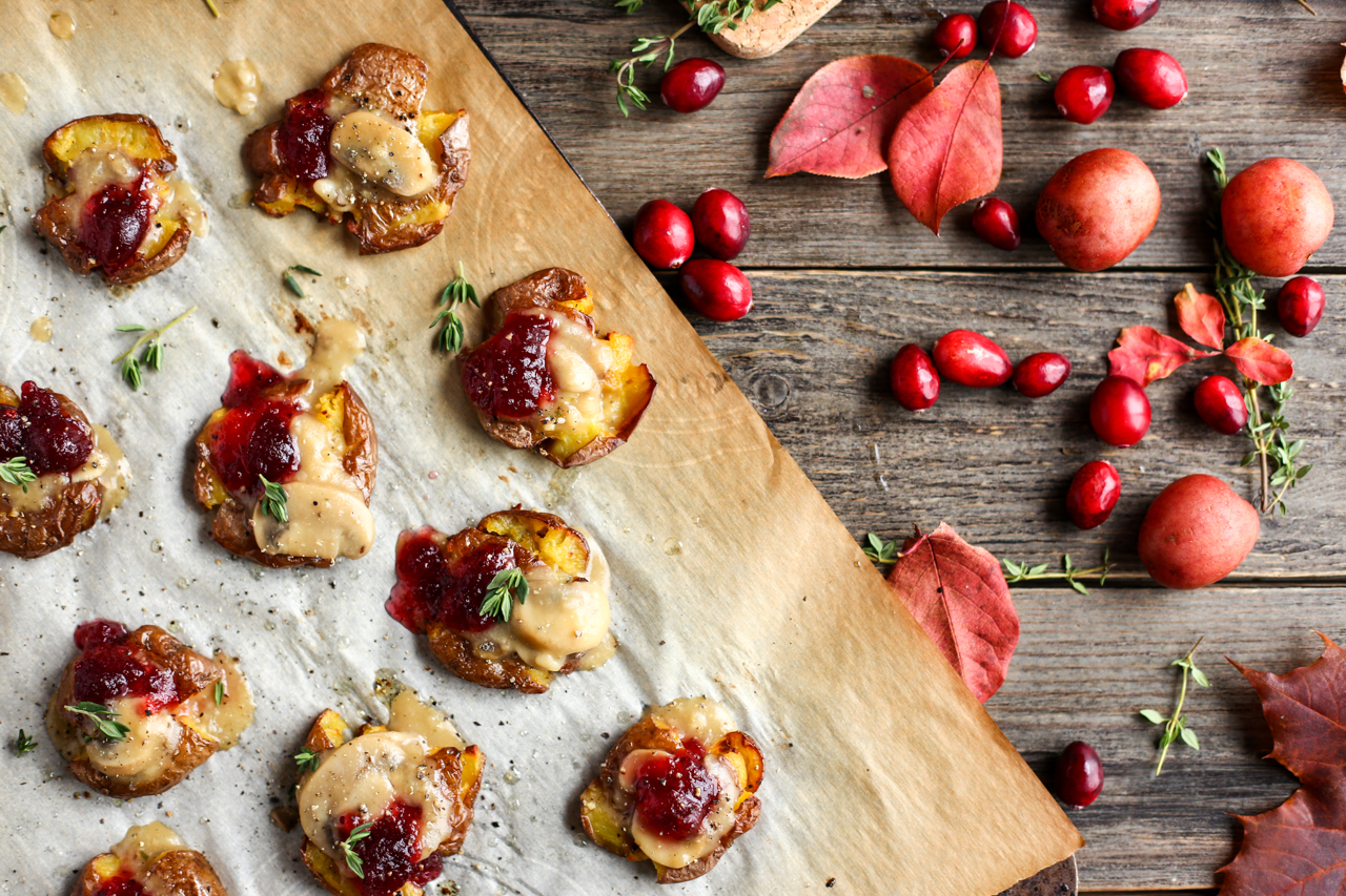 Vegan Thanksgiving-Style Smashed Potatoes