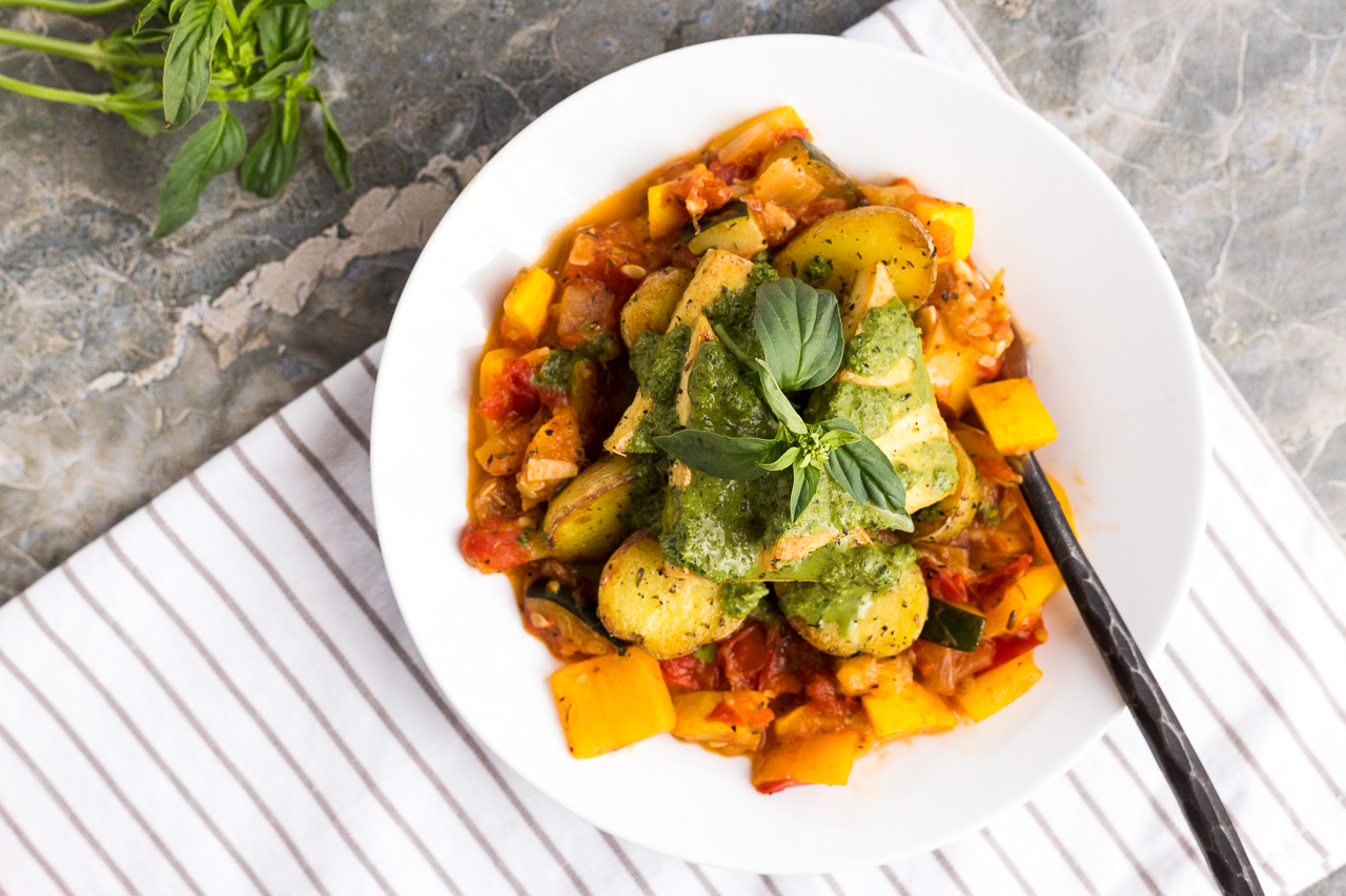 Tofu and Potatoes à la Provençale