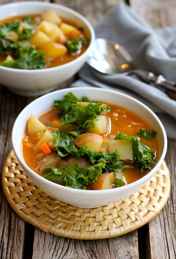 Vegan Potato Soup Recipe With Beans and Kale