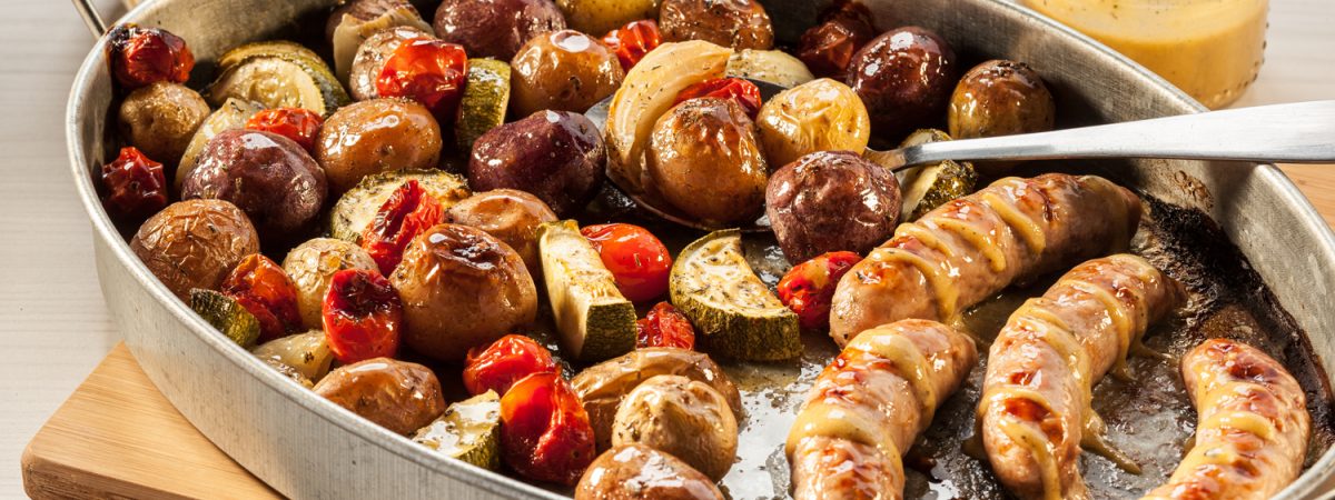 Little Potato Maple Glazed Sausage Sheet Pan Dinner