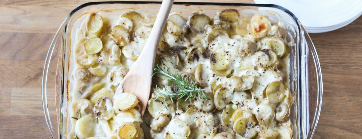 Rosemary Goat Cheese Scalloped Potatoes