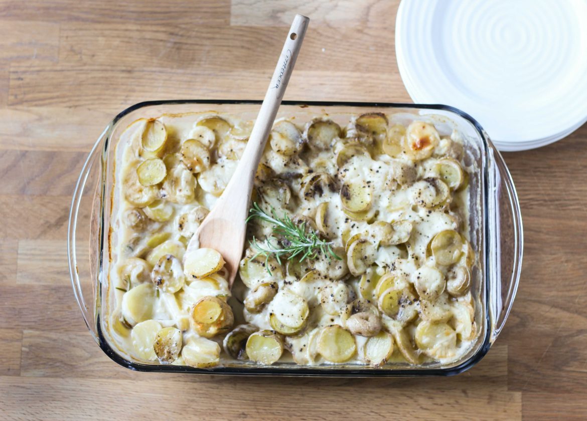 Rosemary Goat Cheese Scalloped Potatoes