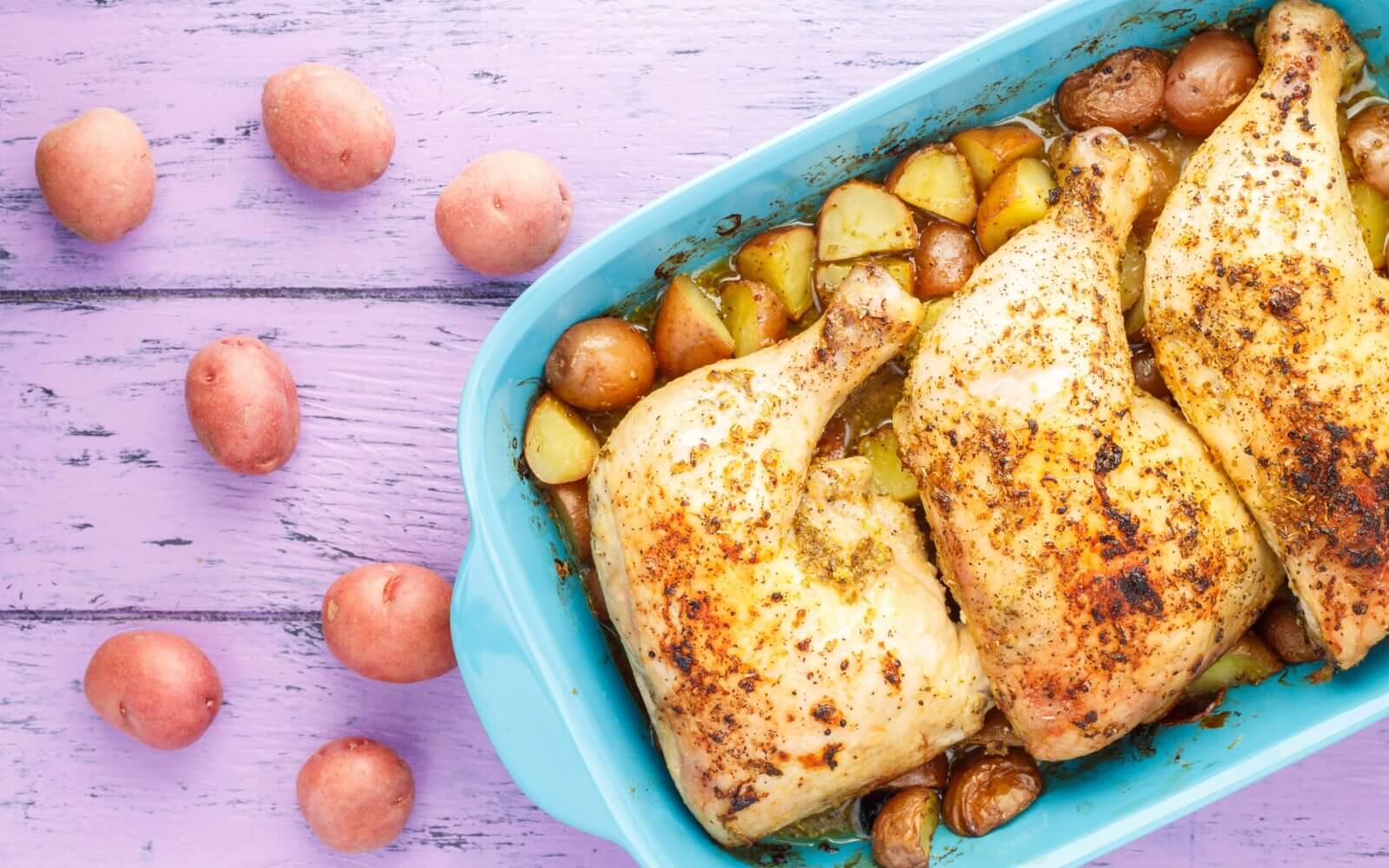 One-Pan Lemon Chicken Leg Quarters with Creamer Potatoes