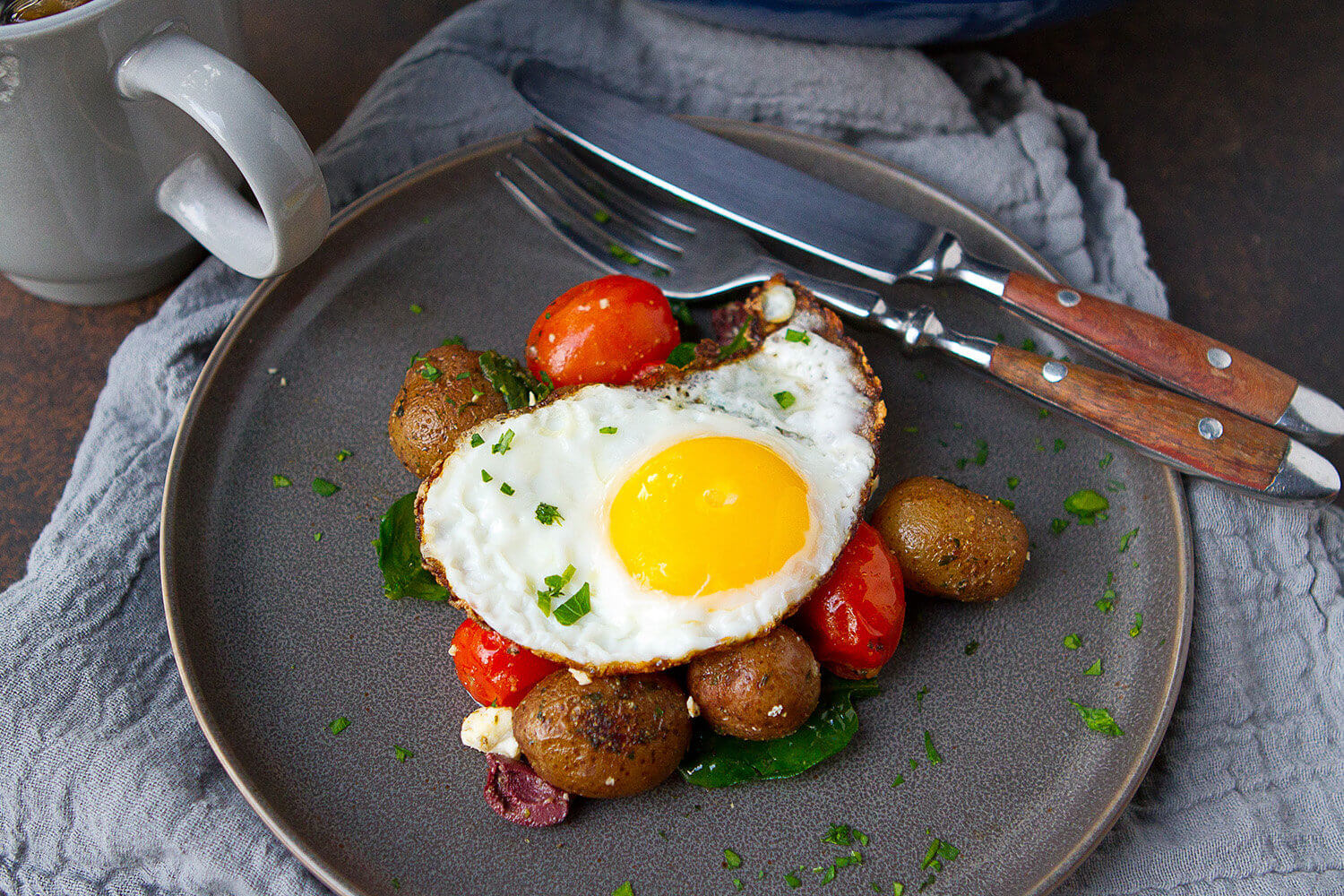 Greek Potato Breakfast Skillet