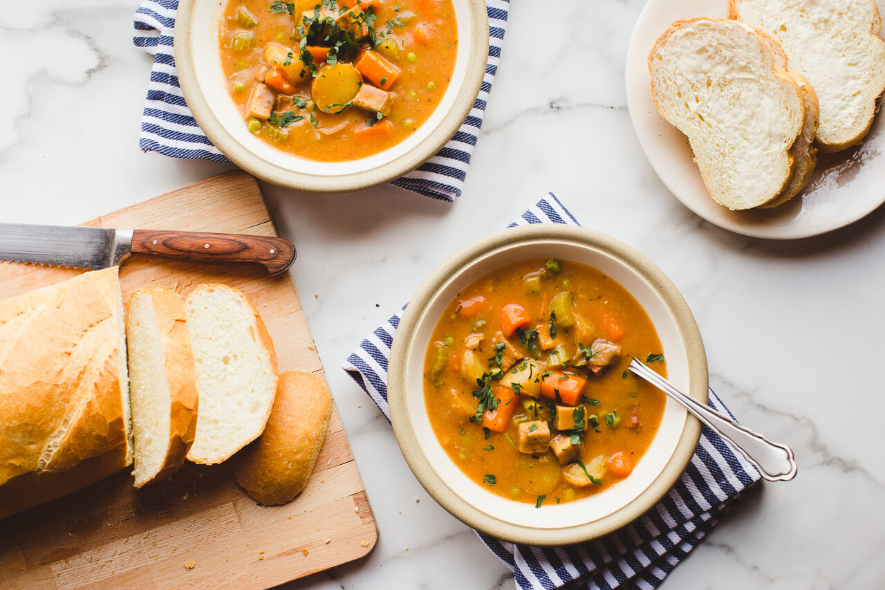 Instant Pot Vegan Tofu and Little Potato Stew