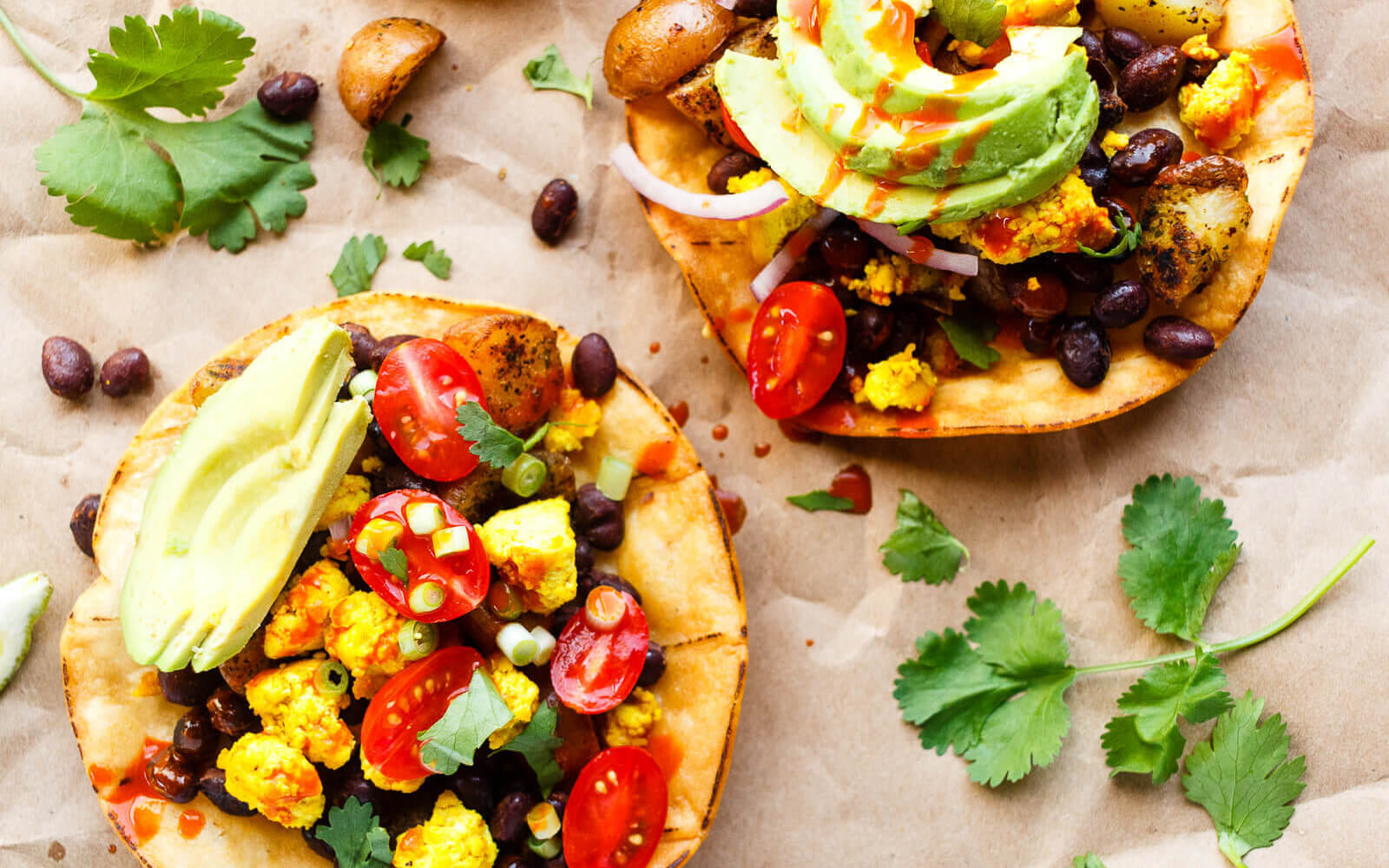 Tostadas végétaliennes à déjeuner