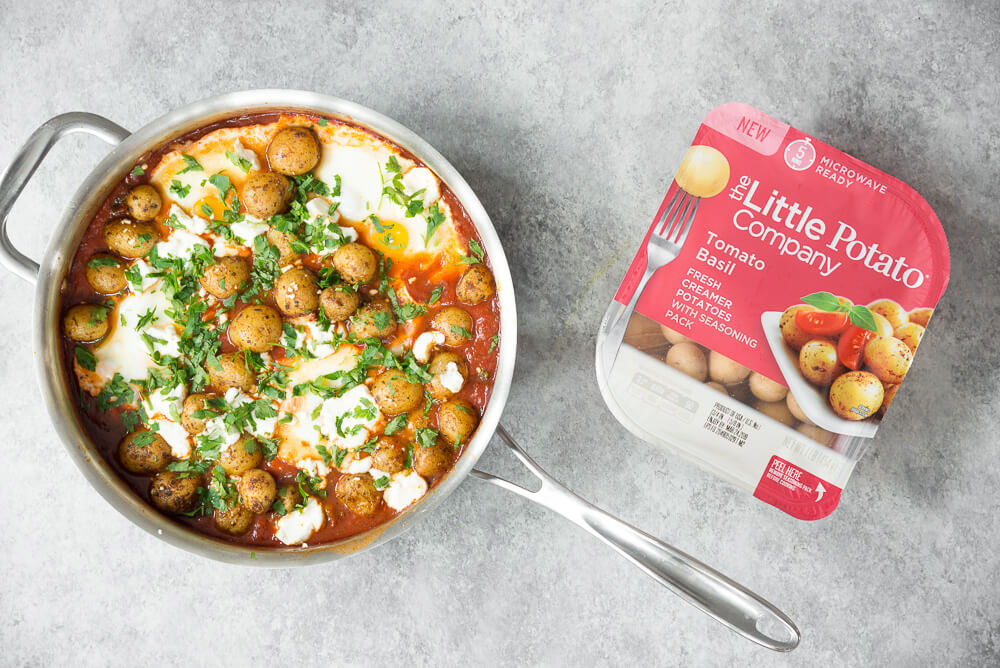 Potato, Spinach, and Egg Shakshuka