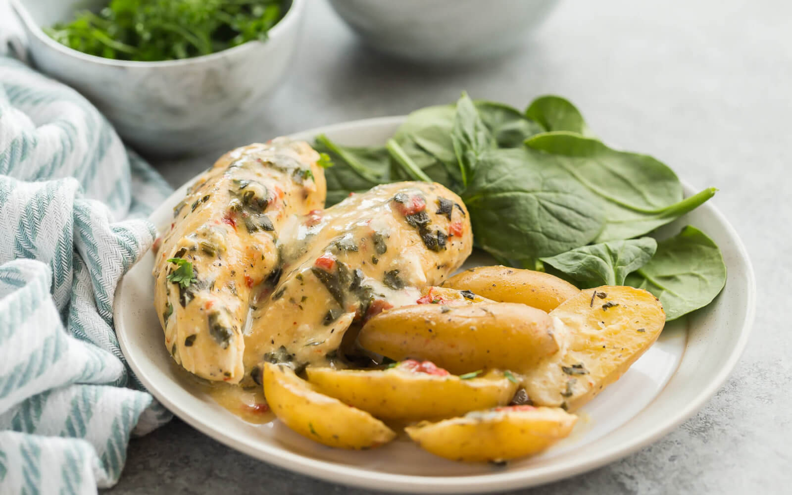 Pommes de terre et poulet à l’italienne cuits à la mijoteuse