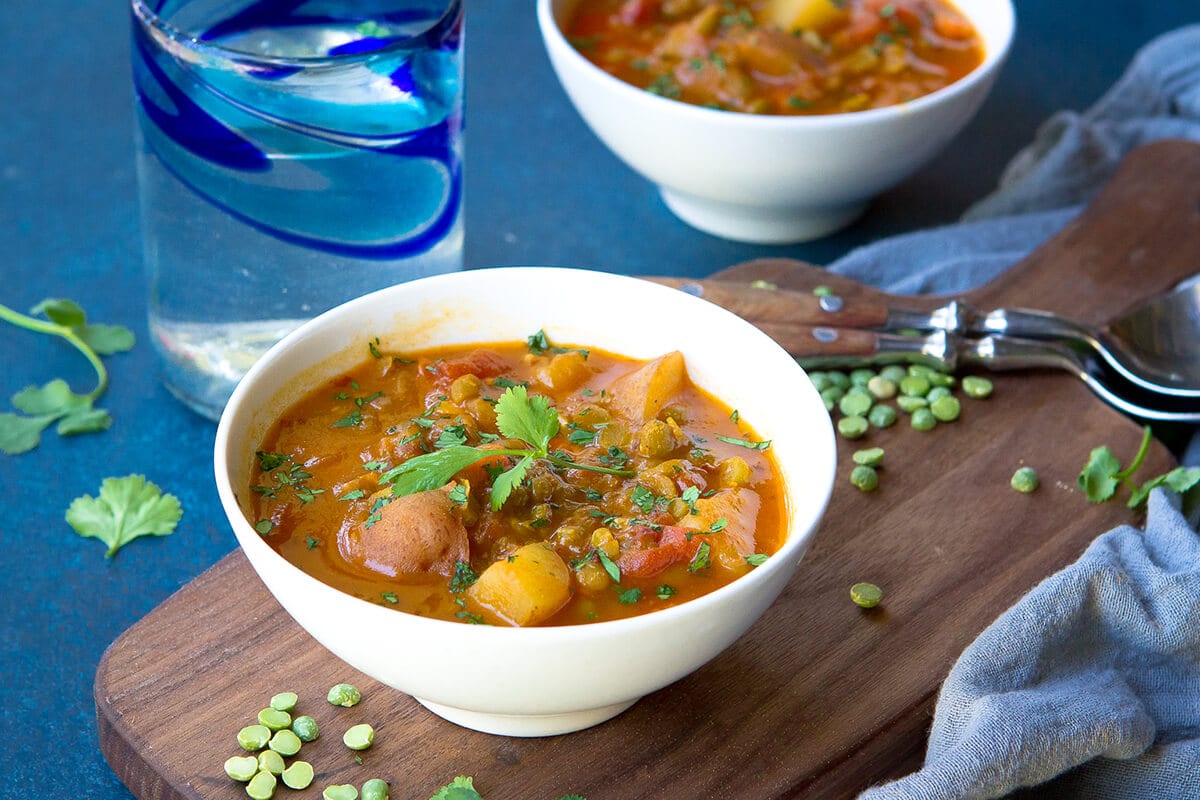 Southwestern Instant Pot Split Pea Soup with Potatoes