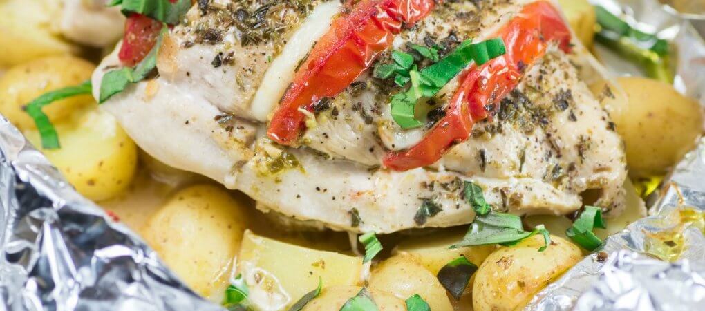 Grilled Caprese Chicken Foil Packs