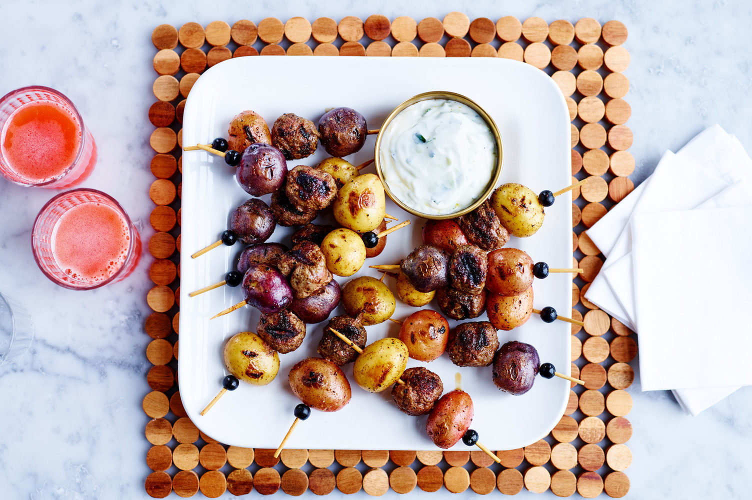 Lamb and Creamer Potato Mini-Brochettes