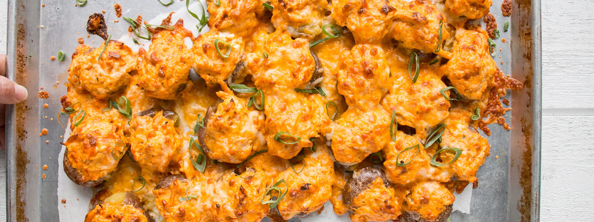 Buffalo Chicken Smashed Potatoes