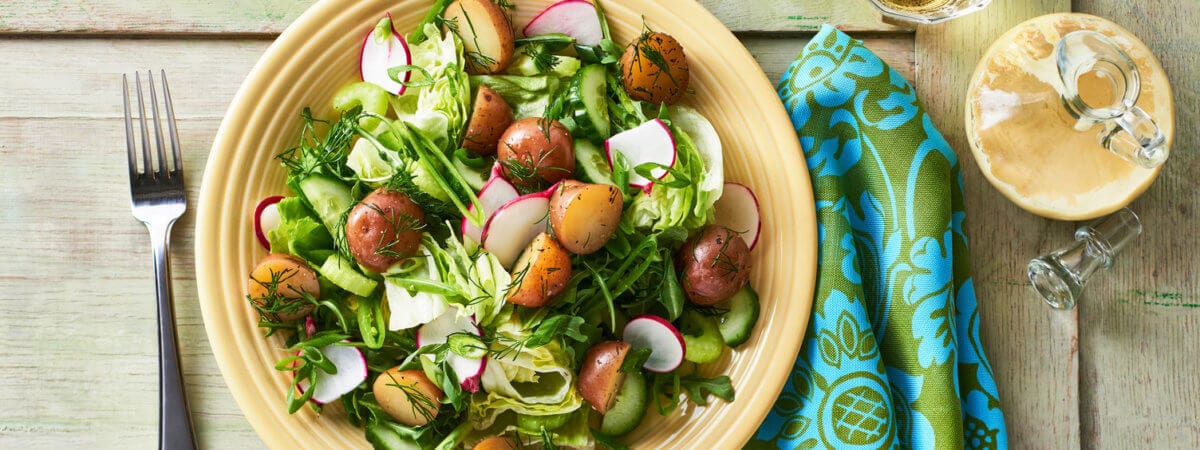 Mixed Green Salad with Garlic Dijon Dressing