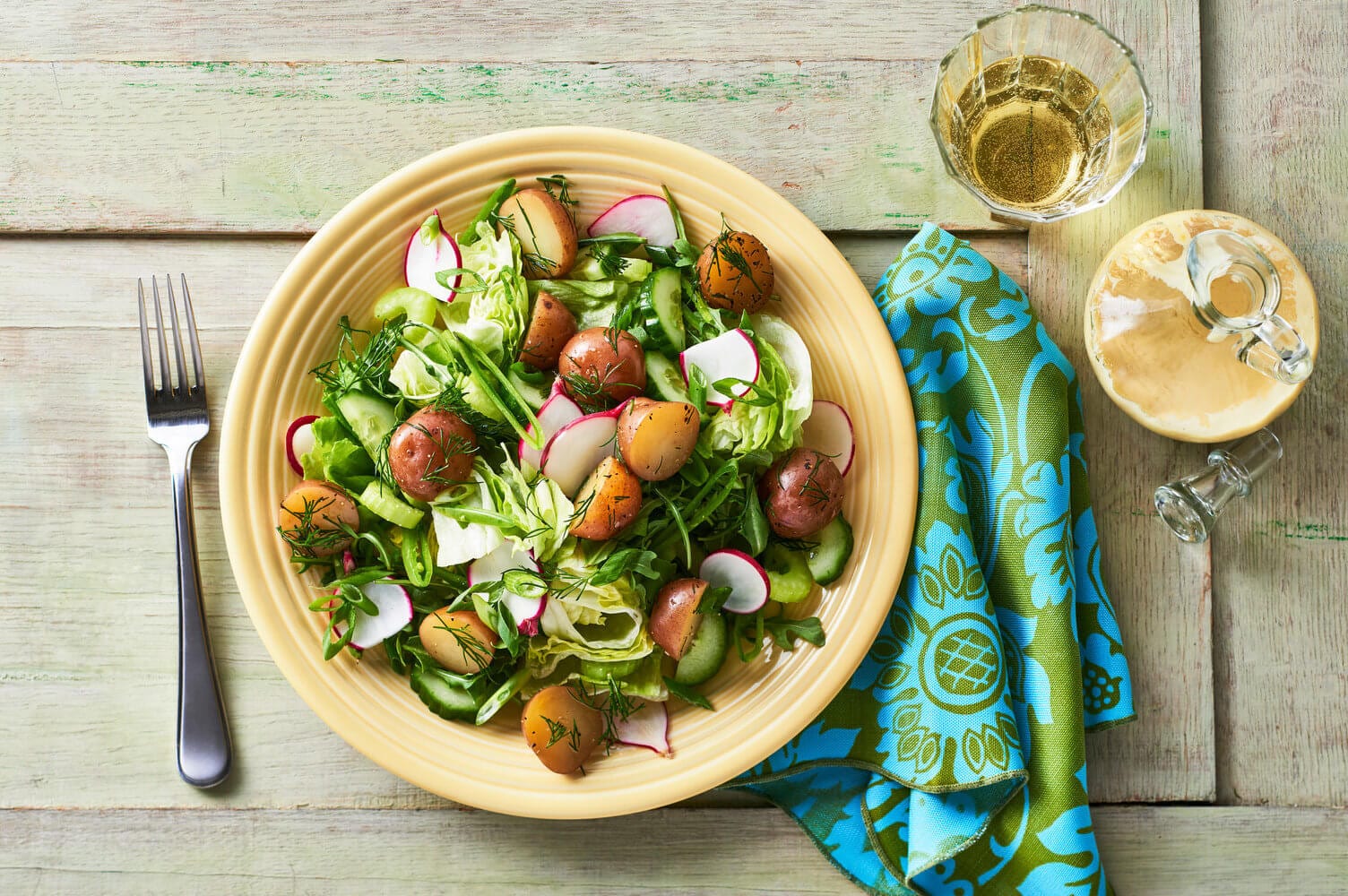 Mixed Green Salad with Garlic Dijon Dressing