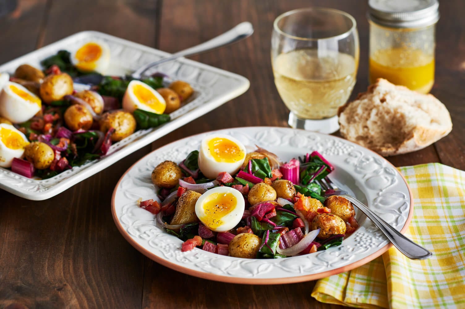 Potatoes with Swiss Chard and Soft-Boiled Eggs