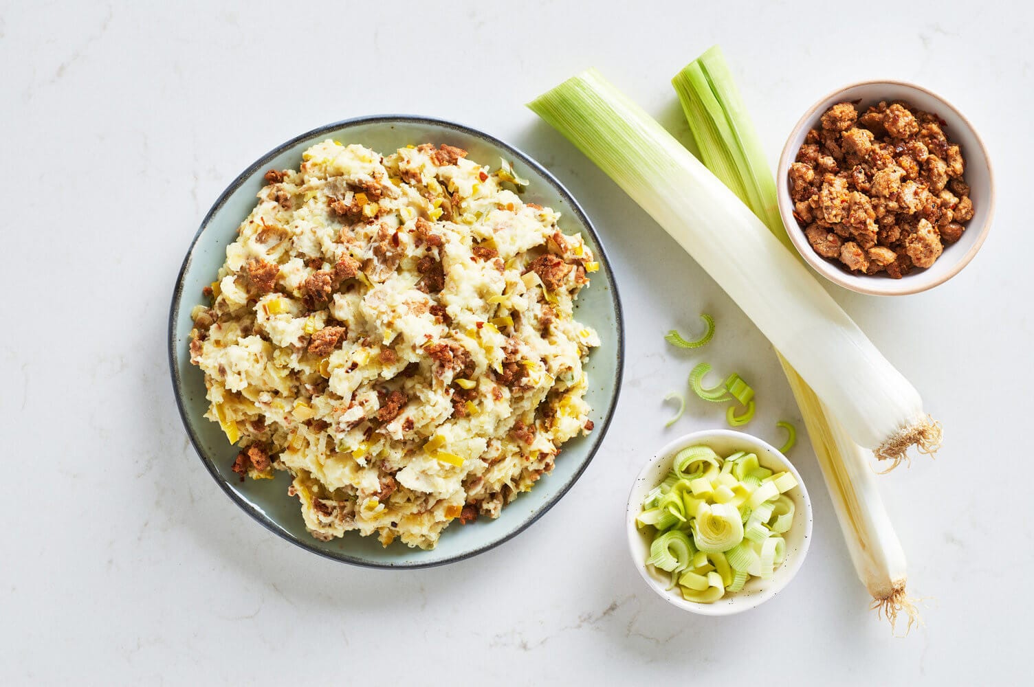 Chorizo and Leek Mashed Potatoes